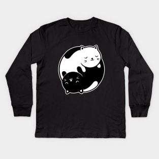 Yin and Yang Kitties Kids Long Sleeve T-Shirt